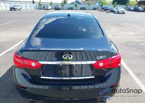 2014 Infiniti Q50 Hybrid Sport z USA, uszkodzony, nr VIN JN1AV7AP8EM691436